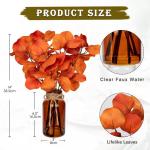 Kunstmatige eucalyptus takken met amber glazen vaas, oranje eucalyptus, kunststof plant, eucalyptus, realistische eucalyptus, decoratie, zilveren dollar voor tafeldecoratie, kantoo