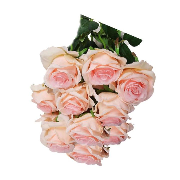 Realistische künstliche Rosensträuße für Küche, Garten, Hochzeit, Tafelaufsatz, Dekoration, 12 Stück