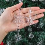 16 stuks kerstdecoratie, sneeuwvlokken, ijspegel, kerstboomversiering, kristallen decoraties, kerstboomversiering, sneeuwvlokken, decoratie, acryl, kerstboomdecoratieset