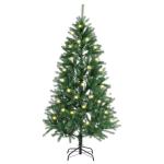 Kunstkerstboom, 180 cm, boom met ledverlichting en standaard, realistische kerstboom voor binnen, kunstkerstboom