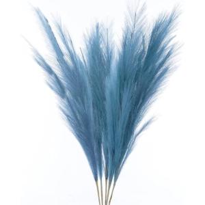 5 stks Kunstbloemen, Pampas Gras Larg Ascendant Gras Nep Bloemen Gras voor Bruiloft Boeketten Home Party Hotel Centerpieces Decoraties, Blauw