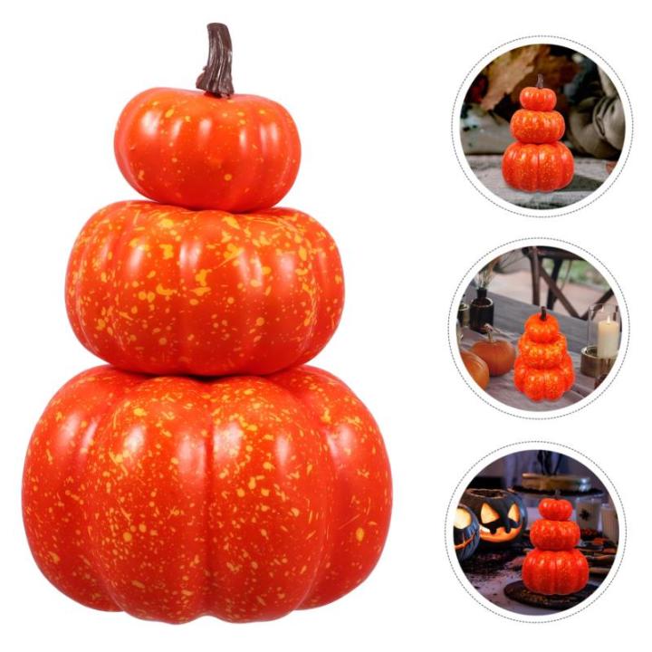 4 Stück Schaumkürbis Gestapeltes Kürbisdekor Kürbisse Im Herbst Ernten Kürbis Im Herbst Lebensechte Thanksgiving-kürbisse Simuliertes Kürbismodell Halloween-kürbis-Ornament