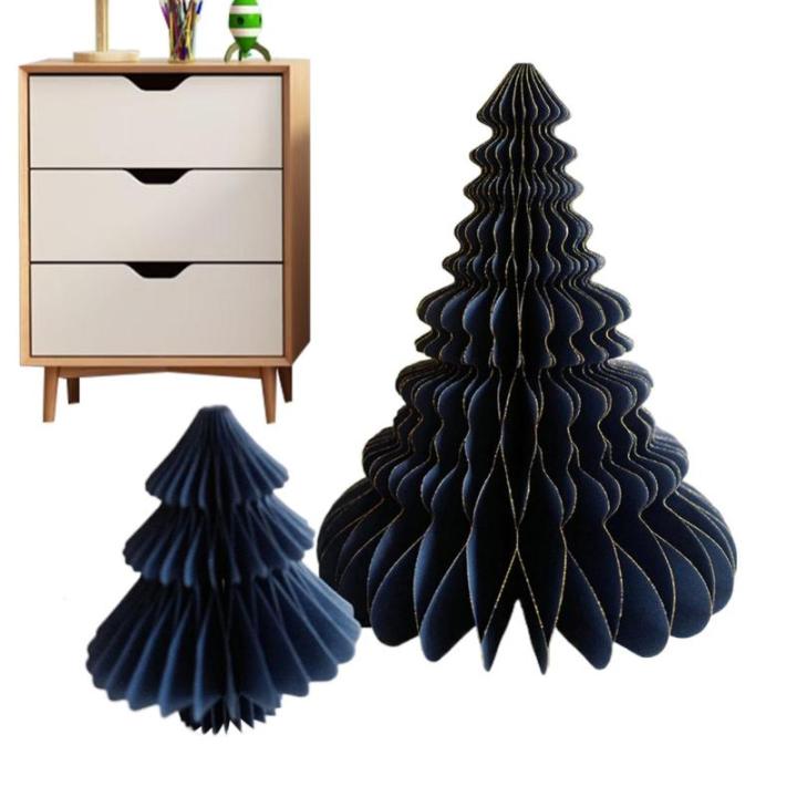 Papieren kerstboom, decoratief kunsthandwerk met meerlaagse splitten, kerstdecoratie om te knutselen, tafelopzetstuk van papier, ideaal voor het creëren van een feestelijke sfeer 
