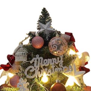 Mini-Weihnachtsbaum mit Lichtern, künstlicher Weihnachtsbaum, Basteln, Heimdekoration, entzückende DIY-Weihnachtsdekoration, 45cm