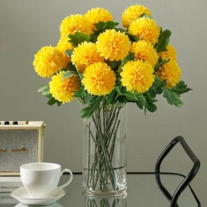 Kunstblumen Künstliche Hortensien in Einer Glasvase – lebensechtes Blumenarrangement aus Seide für die Elegante Innendekoration im Wohnzimmer für jeden Anlass