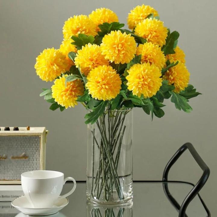 Kunstblumen Künstliche Hortensien in Einer Glasvase – lebensechtes Blumenarrangement aus Seide für die Elegante Innendekoration im Wohnzimmer für jeden Anlass