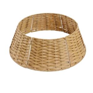 Dekorationen Baum Rock Geflochtener Rattan-Weihnachtsbaumkragen, Rustikaler Bauernhaus-Korbgeflecht, Großer Baumrock Weihnachtsbaum Basis Ring(50x64x21cm)