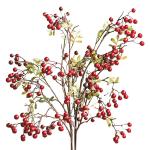 4 Stück künstliche Beerenzweige mit langem Stiel, 60 cm rote Beerenstiele, künstlicher Beerenstrauß für Tischdekoration, Vase, Zuhause, Weihnachtsdekoration, 27.5 Inches