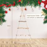 Houten ladder, dennenboom, wanddecoratie, hout, kerstboom, kerstdecoratie, wanddecoratie, hangdecoratie, om te decoreren, gebreide ladder, siersieraden om op te hangen, 40 x 70 cm 
