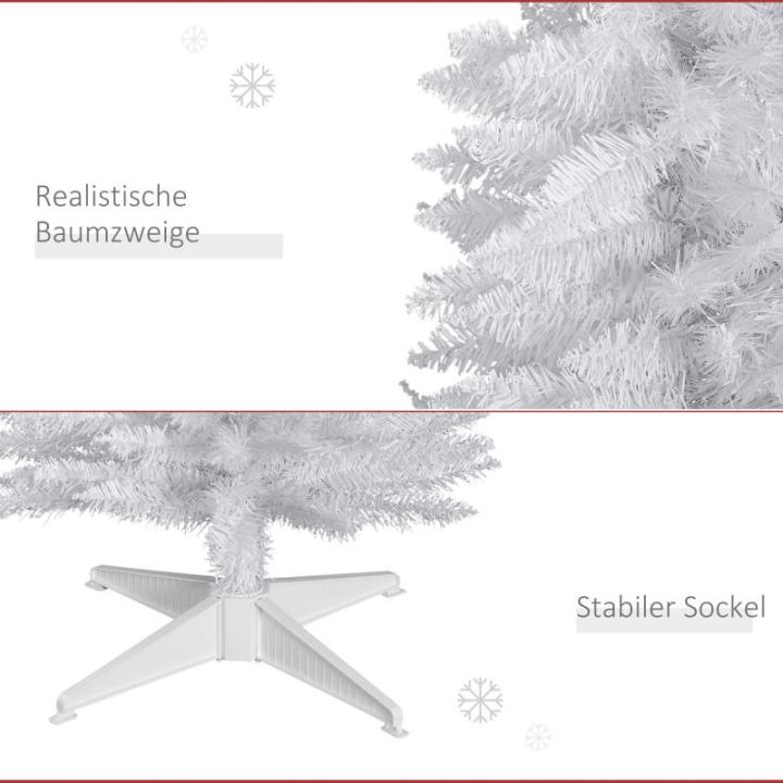kerstboom dennenboom met kunststof standaard 390 takpunten wit Ø 55 x 180 h cm