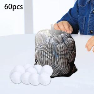 60x Künstliche Schneebälle für Kinder Indoor Schneeballschlacht Bälle Weich für Indoor und Outdoor Schneeschlacht