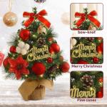 Kleiner Weihnachtsbaum mit Beleuchtung Mini Weihnachtsbaum Klein Geschmückt LED Tisch Tannenbaum Künstlich Klein mit Lichterkette Weihnachtsbäume mit Weihnachtsdeko DIY Tischdek