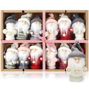 12x premium kerstboom kabouters - kerstboomversieringen - kabouterfiguur als boom en kerstversieringen - Zweeds-Scandinavische decoratieve trollen