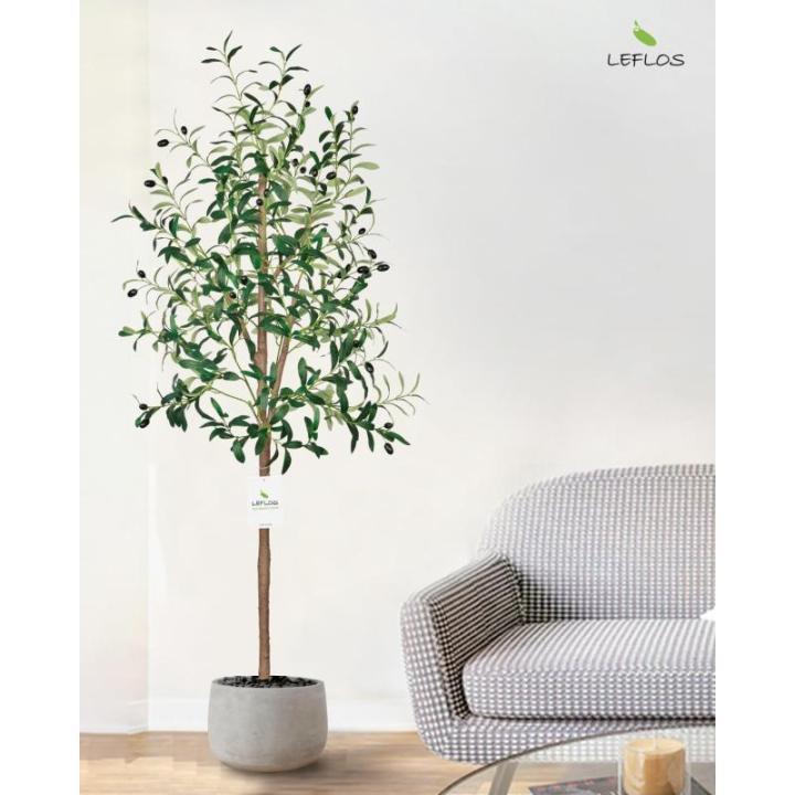 150cm künstliche Olivenbäume, nur für den Innenbereich mit lebendigem Stamm, verstellbarem Zweig und prallen Oliven, deko für Büro, Laden, Wohnung und Party
