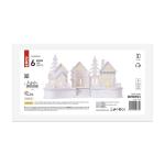 DCWW21 Lichtgevend kerstdorp van hout, 6 leds, warm wit licht, kerstdecoratie, winterdorp op batterijen (2 x AA), IP20 binnen, 6/18 uur timerfunctie, levensduur 10.000 uur
