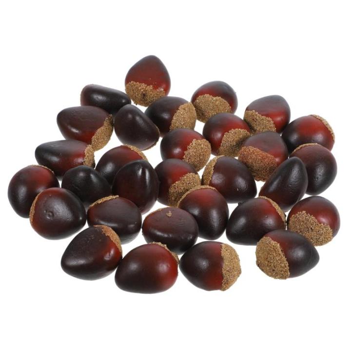 5 Sätze Schaumkastanie Simulationsnüsse Kastanien-tischstreuung Künstliche Kastanien Künstliches Kastanienmodell Künstliche Nüsse Lebensechte Nussdekoration Coffee 30 Stück 