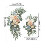 Faux Bloem Swag Set van 2 voor Bruiloft, Huwelijksboog Bloemen Welkom Teken, Witte Huwelijksboog Faux Groen Slinger, Bloemstuk Swag Achtergrond voor Huwelijksceremonie (2 stuks