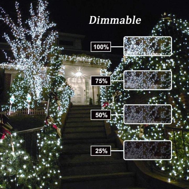 Kerstboomverlichting Wit, 20M 200 LED Lichtsnoer, Waterdicht Lichtketting, Kerstlichtsnoer, voor binnen en buiten, 8 verlichtingsmodi, Timerfuncties, Decoratie Kerstmis