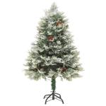 Weihnachtsbaum mit Beleuchtung und Kiefernzapfen Grün 120 cm Christbaum Dekobaum Kunstbaum mit Ständer Tannenbaum Weihnachten Künstlicher Weihnachtsbaum für Weihnachtsdeko