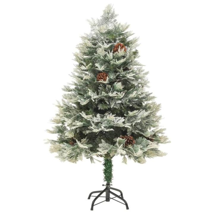 Weihnachtsbaum mit Beleuchtung und Kiefernzapfen Grün 120 cm Christbaum Dekobaum Kunstbaum mit Ständer Tannenbaum Weihnachten Künstlicher Weihnachtsbaum für Weihnachtsdeko