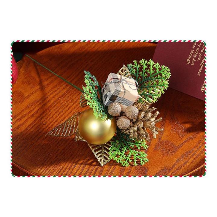 Künstliche Weihnachtsstiele,künstliche Kiefernspieße Zweige Weihnachten Blumenplektren und Sprays Urlaub Winter Blumenplektren für Girlande, Kranz, Weihnachtsdekoration (5pcs)