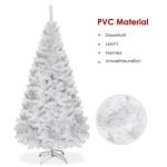 Kunstkerstboom, 240 cm, dennenboom met metalen standaard, pvc-naalden, kunstboom, ideaal voor thuis, kantoor, winkels en hotels, wit