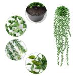 3 stuks kunstmatige hangplanten, eucalyptus, bladeren met potten, 63 cm lang, onderhoudsvrije kunstvetplanten, voor tuin, binnen en buiten (vetplanten)