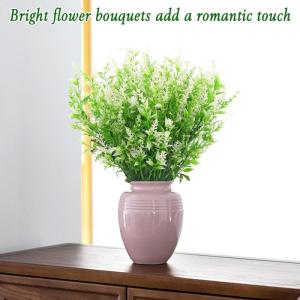 Kunstplanten, bloemen, in pot, net echt uv-bestendig, 10 bundels , , balkonplanten, struiken, decoratie, kunstbloem, lavendel voor tafel, huis, tuin, decoratie