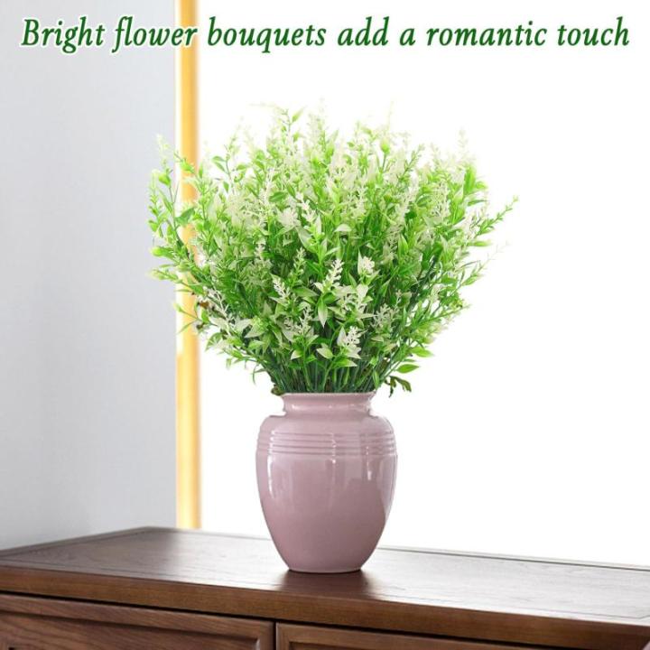 Kunstplanten, bloemen, in pot, net echt uv-bestendig, 10 bundels , , balkonplanten, struiken, decoratie, kunstbloem, lavendel voor tafel, huis, tuin, decoratie