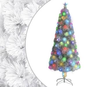 Künstlicher Weihnachtsbaum mit Beleuchtung Weiß 240cm Glasfaser Christbaum Kunstbaum Dekobaum Tannenbaum Weihnachten Künstlicher Weihnachtsbaum für Weihnachtsdeko