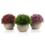 Plastic Nep Planten met Potten Decoratieve Kleurrijke Levensechte Bloem voor Thuis/Kantoor Decor Pack van 3