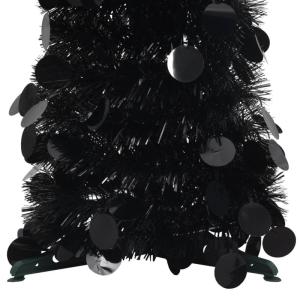 Künstlicher Pop-Up-Weihnachtsbaum Künstlicher Weihnachtsbaum Christbaum Tannenbaum Kunstbaum Weihnachten für Weihnachtsdeko Schwarz 150 cm PET