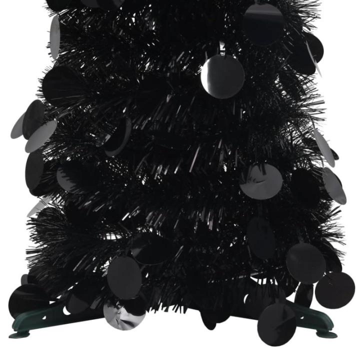 Künstlicher Pop-Up-Weihnachtsbaum Künstlicher Weihnachtsbaum Christbaum Tannenbaum Kunstbaum Weihnachten für Weihnachtsdeko Schwarz 150 cm PET