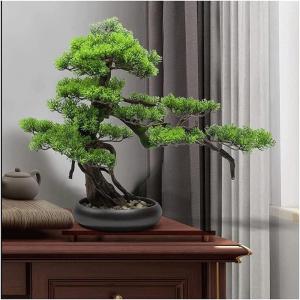 Kunstpflanzen Künstlicher Baum 18 Zoll künstlicher Bonsai-Baum im Topf, künstlicher Baum als Dekoration für den Zen-Garten, der grüne Wächter, der das ganze Jahr über grün 