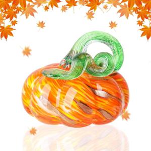 Herbstdeko Tischdeko Glas Kürbis,Herbst Dekoration Kürbisfigur für Herbsternte Dekor,8cm Glas Kürbis Sammelfiguren Tischakzent für Tischdeko,Erntedankfest Thanksgiving Hallowe