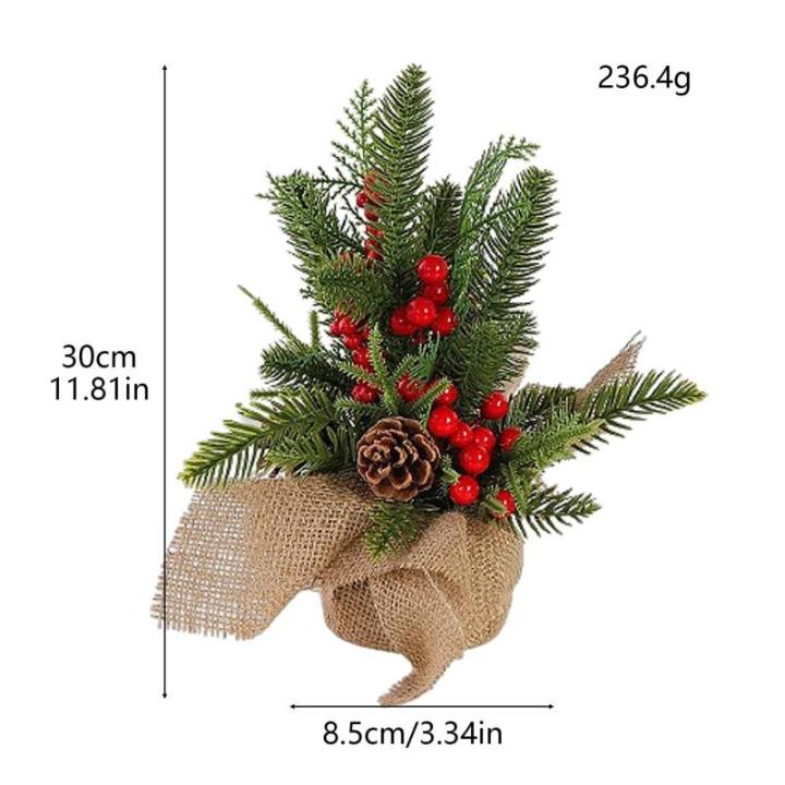 Mini-Weihnachtsbaum, 30,5 cm, künstlicher kleiner Weihnachtsbaum mit Jute-Basis, Tisch-Weihnachtsbaum, Kiefernbaum, für Innenbereich, Heimdekoration, Urlaubsdekoration (C)