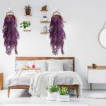 2 stuks kustelijke hangplanten, kustrankenplanten, kustplanten voor buiten, tarwegras-decoratie, geschikt voor binnen- en buitenwanddecoratie in tuinen