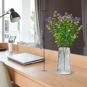 12 bundels voor buiten, kunststruiken, decoratie, UV-bestendig, balkonplanten, struiken, plastic bloemenboeket voor het ophangen van plantenbakken, veranda, vaas, tuin