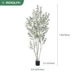Kunstolijfboom, 210 cm, kunstplant olijfboom met natuurlijke houten stam en levensechte vruchten voor thuis- en kantoordecoratie, grote voor binnen, 1 verpakking