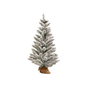 Kunstkerstboom met sneeuw Deluxe Viola in bloempot 60 cm, dennenboom kerstboom kunstboom decoratieve boom met metalen standaard