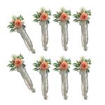 6 Stück Hochzeitszeremonie Ornamente Raffinierte Stuhlverzierungen Mit Künstlichen Blumen Kirchenbänken Blumen