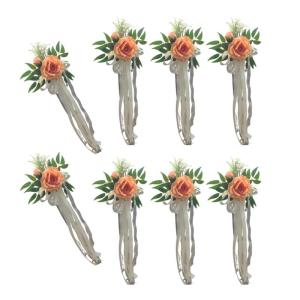 6 Stück Hochzeitszeremonie Ornamente Raffinierte Stuhlverzierungen Mit Künstlichen Blumen Kirchenbänken Blumen