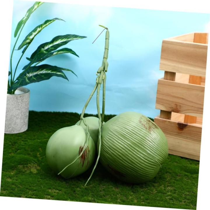 1 Bund Künstliche Kokosnuss Fruchtspielzeug Gefälschte Blätter Tropisches Fruchtdekor Flocken Tiki Modell Mit Gefälschten Früchten Gefälschte Pflanzen Orange Granatapfel Plas