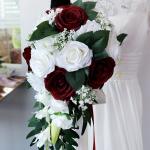 Wassertropfen Rose Hochzeit Brautstrauß Romantische Halten Blume Braut Brautsträuße Brautjungfer Blumenstrauß Valentinstag Dekoration