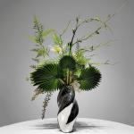 Kunstblumen Leichter Luxus-Esstisch, Florale Kunst – Seidenstoff und Silikon, Schlichter grüner Simulationsblumenstrauß für Wohnzimmer für jeden Anlass