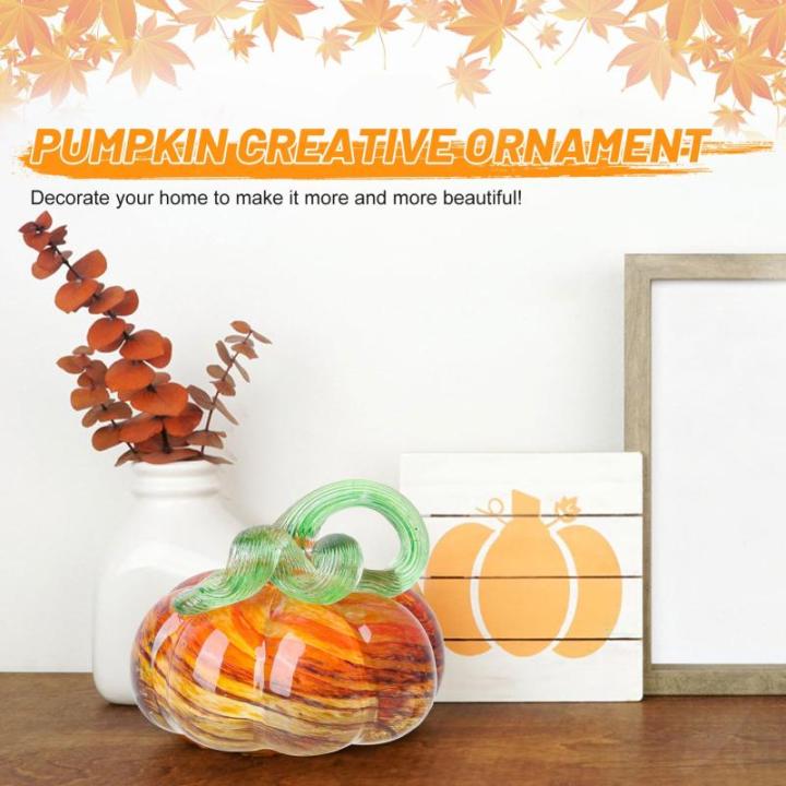 Herbstdeko Tischdeko Glas Kürbis,Herbst Dekoration Kürbisfigur für Herbsternte Dekor,8cm Glas Kürbis Sammelfiguren Tischakzent für Tischdeko,Erntedankfest Thanksgiving Hallowe