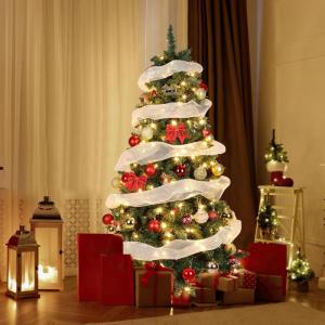 Kerstboom met verlichting, glans, kunstkerstboom met lichtsnoer, kunst-Nordmann-spar inclusief 120 warmwitte ledlampen, 220 takken en metalen standaard, van pvc, 120 cm (h x b)