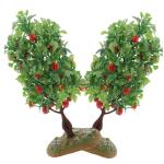 1 Satz Obstbaum-Modell Gründekor Mini-obstbaum Modelleisenbahn Baum Realistischer Pflanzenschmuck Künstlicher Pfirsichbaum Grüner Minibaum Kaktus-dekor Obstbäume Green Plastik 