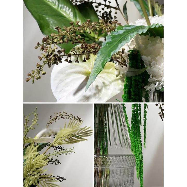 Kunstblumen Luxuriöses künstliches Blumenarrangement in Glasvase – Elegante Heimdekoration für Wohnzimmer und Esstisch, Kunstblume für jeden Anlass