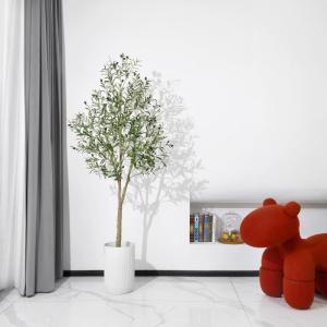 Kunstolijfboom, 180 cm, grote olijfboomplant, nep plastic planten in pot, kunstboom voor woonkamer, slaapkamer, kantoor, decoratie, tuin